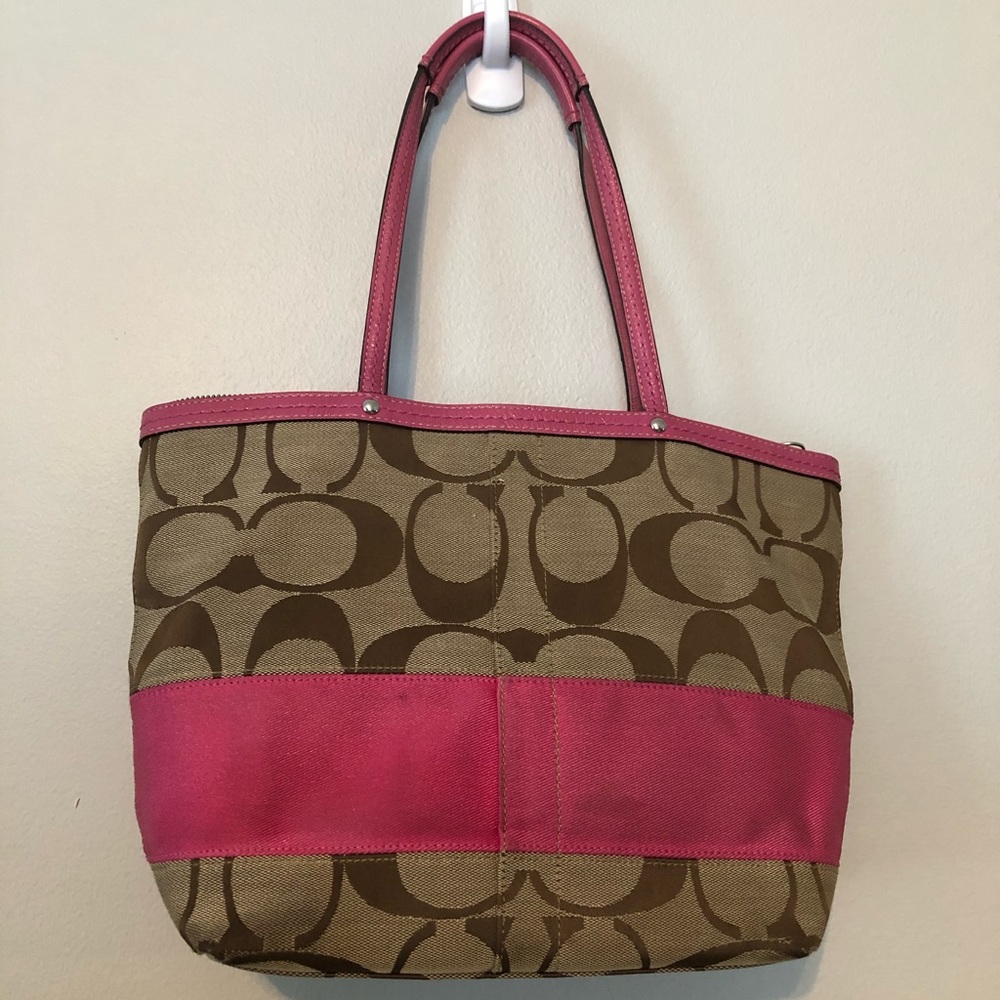 Coach Signature Stripe Shoulder Bag